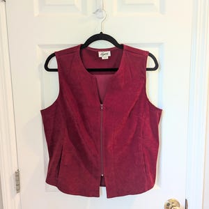 Vintage Ilyza Dunkelrote Zip Weste Gr. L