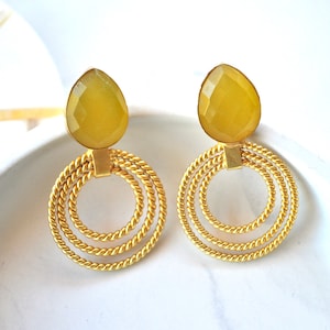 Yellow earrings - Yellow statement earrings - Fashion jewellery - Beautiful earrings - Beautiful yellow earrings - Delicate earrings