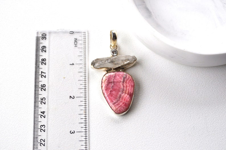 Pink agate pendant