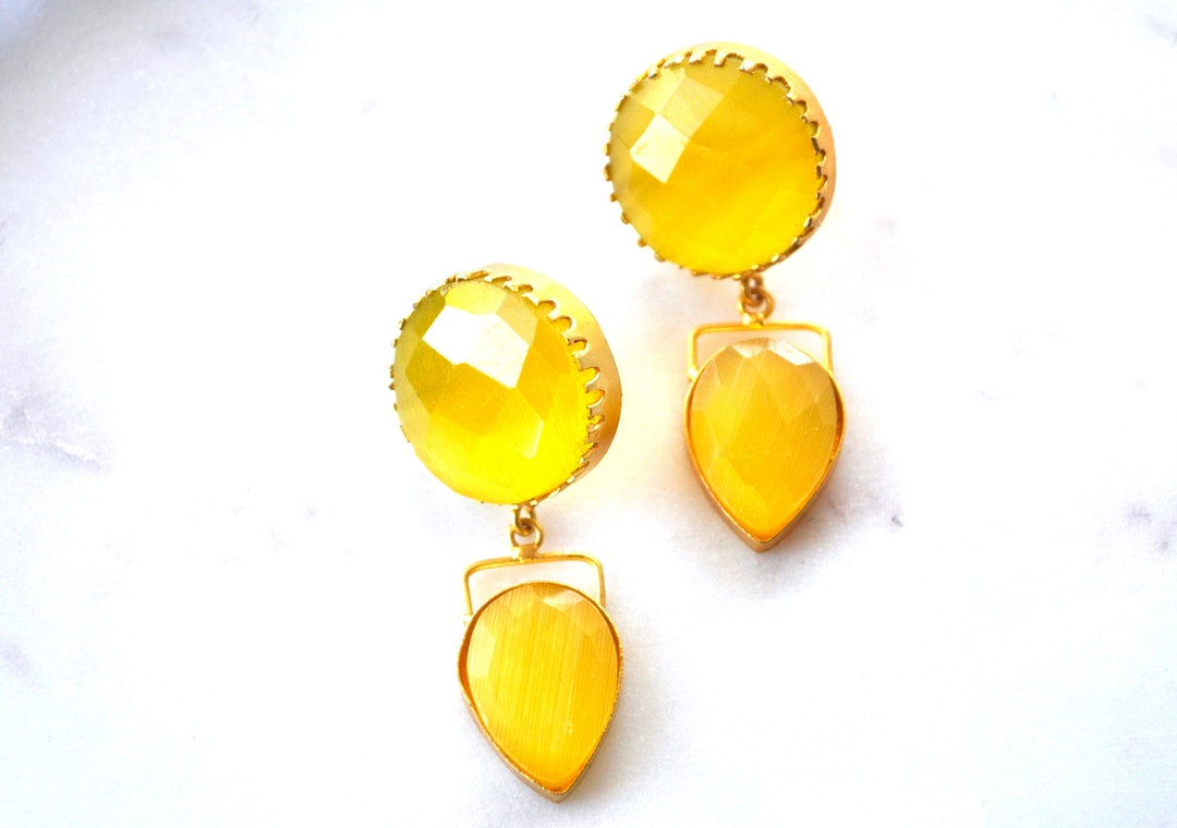 Boucles D'oreilles Dorées Pendantes - Imprimé Ethnique - Laiton Plaqué Or Rose - Neuf Sans Emballage