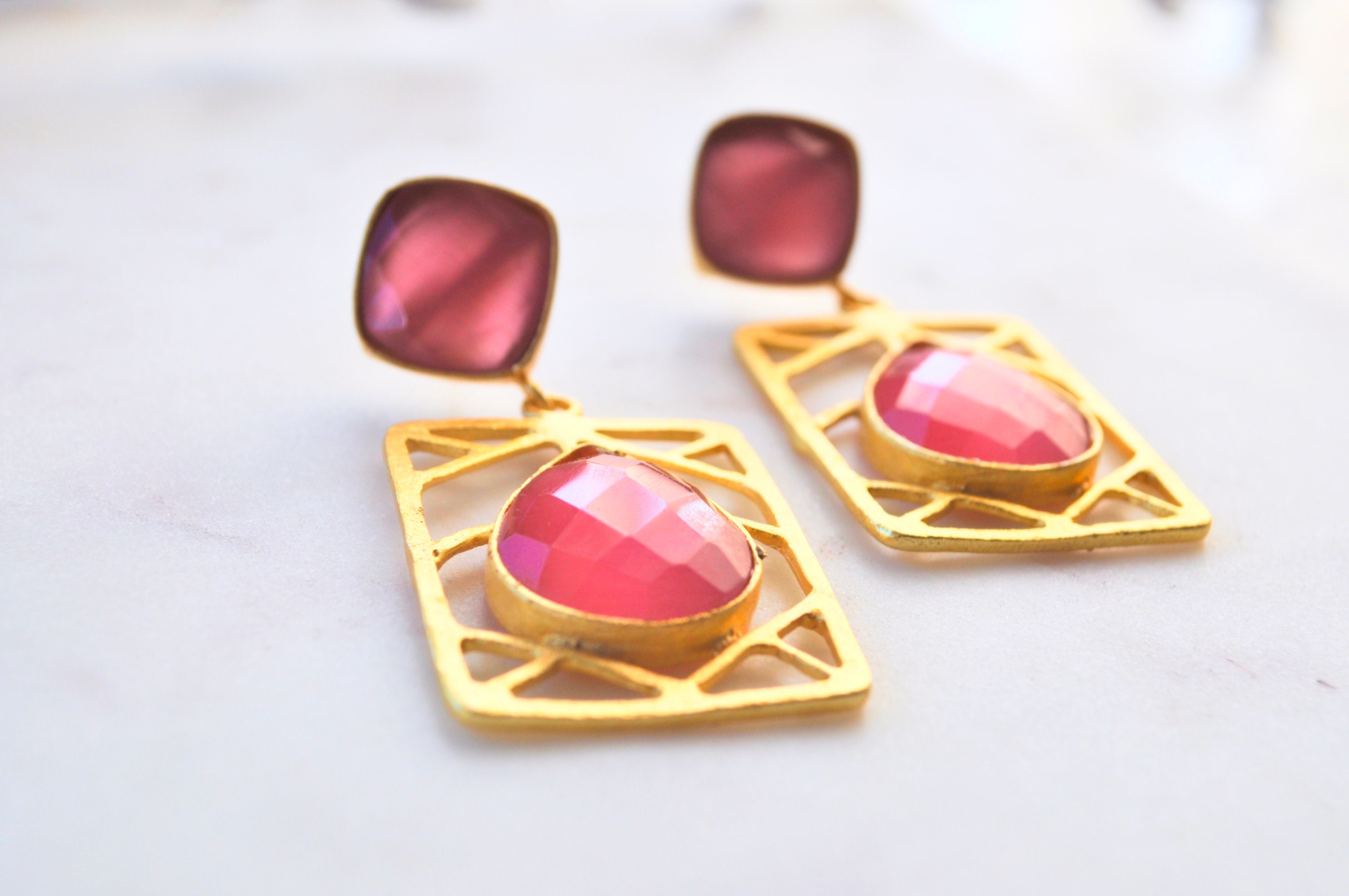 Gold Dangle Earrings Cool Dangle Earrings Girls Dangle Etsy UK