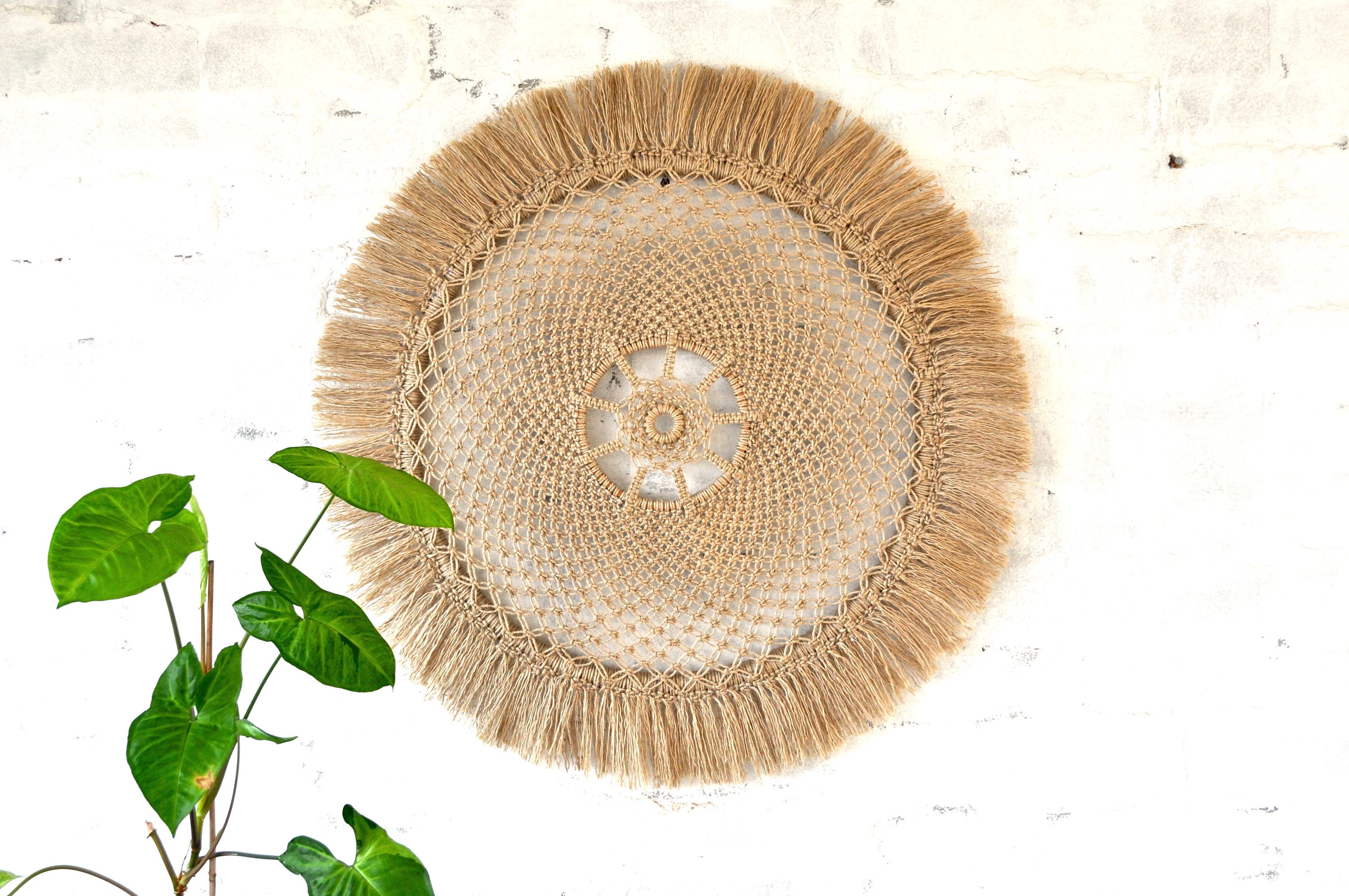 Custom Made Extra Large Circular Jute Macrame Wall Hanging - Etsy