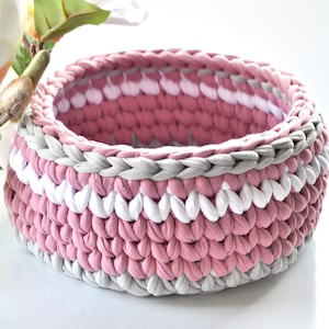 Our first Christmas - Decorative basket - Decorative pink basket - Small storage - Jewellery storage - jewellery bowl