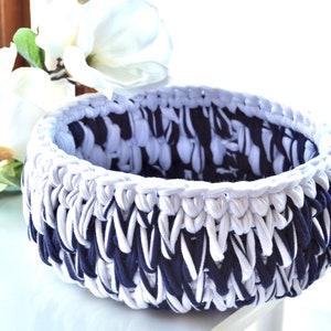 Our first Christmas - Room decor - Decorative basket - Blue and white basket - Storage basket - Jewellery storage - Blue basket