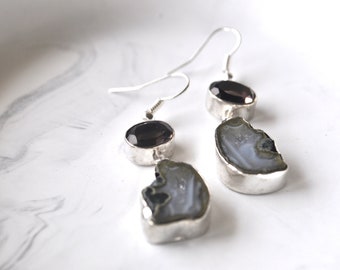 Original earring - Handcrafted earrings - Black earrings for women - Black earrings dangle - Adorable earrings - Artisan earrings - Earrings