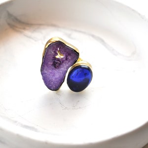 Purple Double finger ring