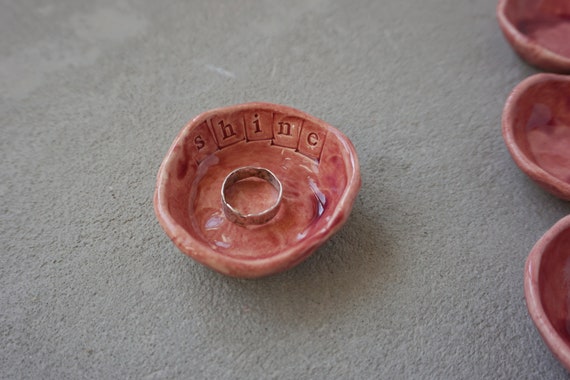 ring holder Jewelry bowl custom small bowls bridesmaid gift tiny ring dish maroon ceramics boho clay dishes spice plate spice plate