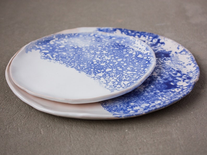 unique pottery hygge rustic minimal clay tray gift boho platter eclectic White plate set of 2 imperfect ceramic wabi sabi japan style