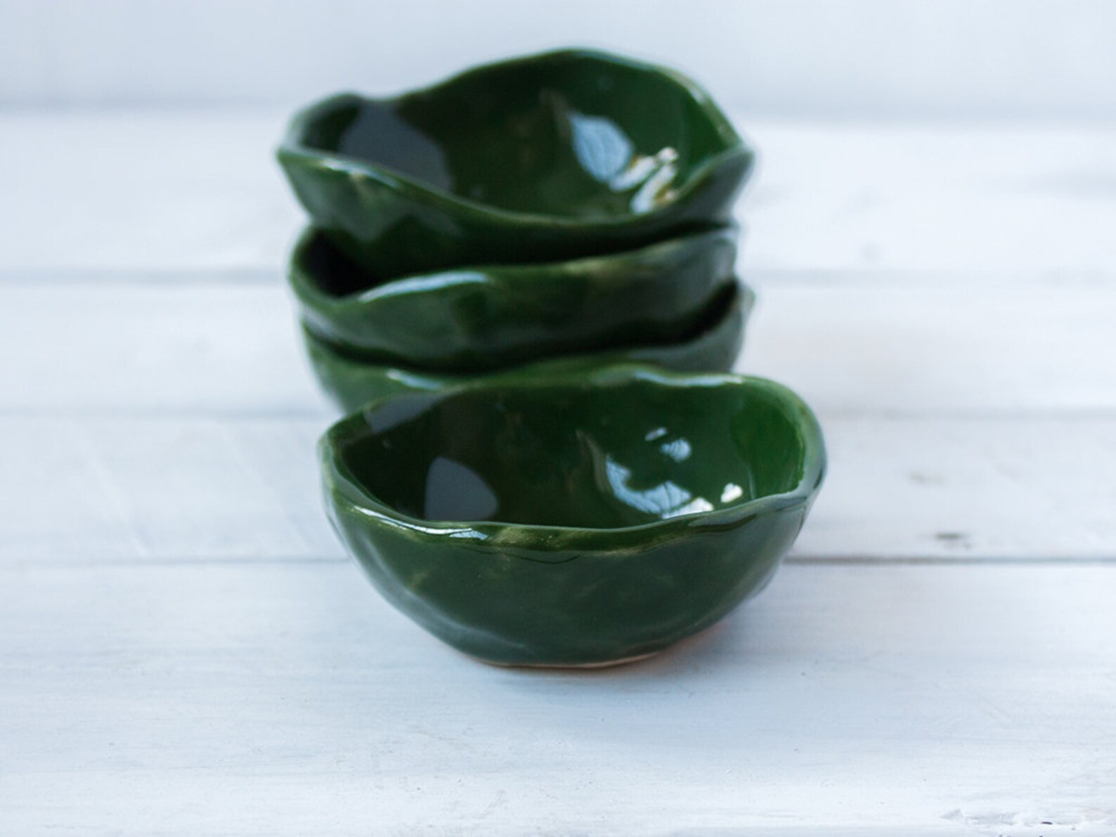 Pinch bowl green clay spices small plate condiments mini Etsy