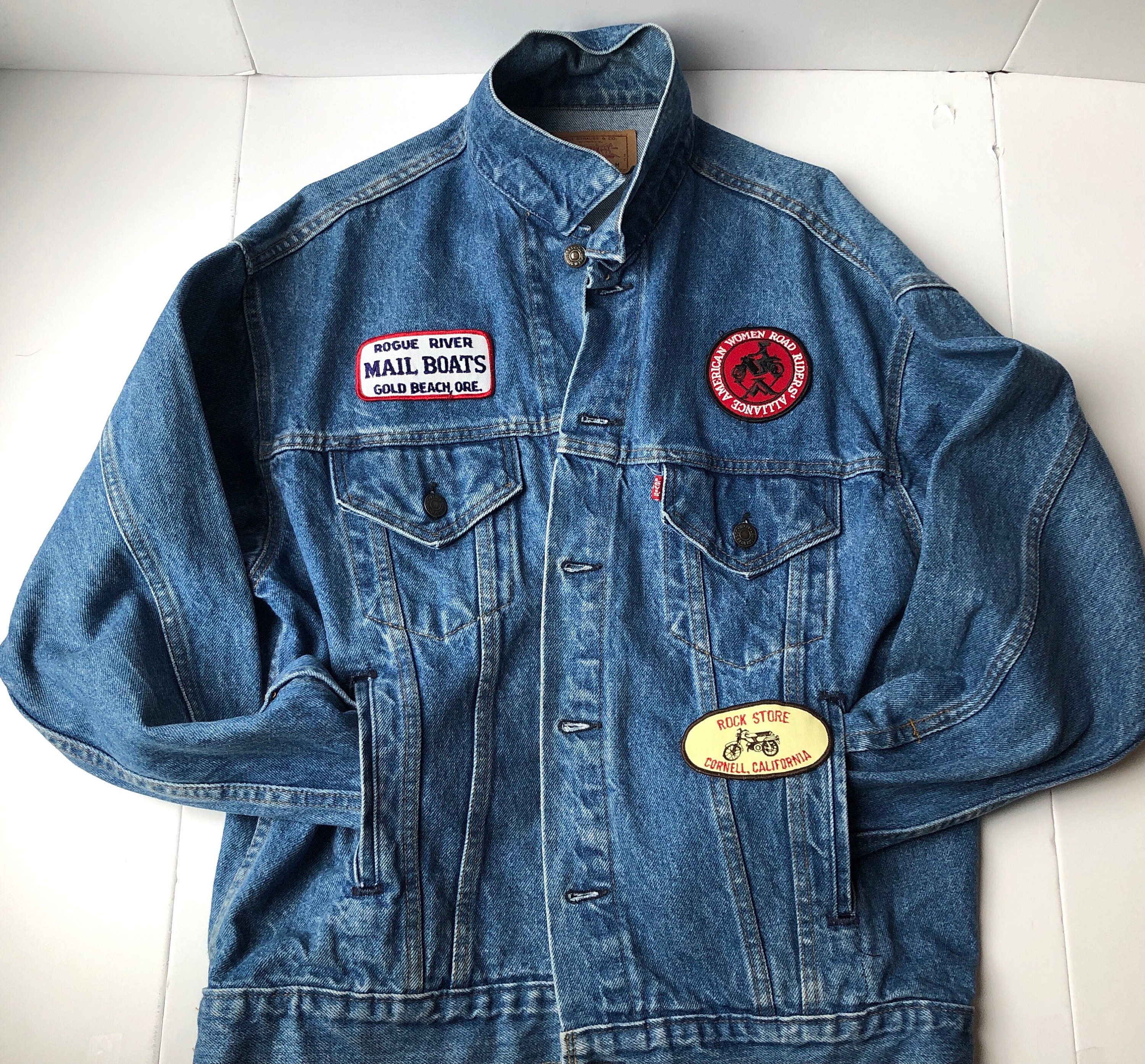 Vintage Levi's Jean Jacket Women's Medium Motorcycle - Etsy