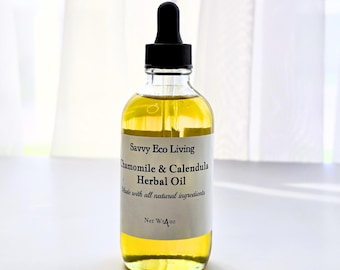 Calendula Chamomile Herbal Oil: Apricot & Grapeseed, Organic Skincare