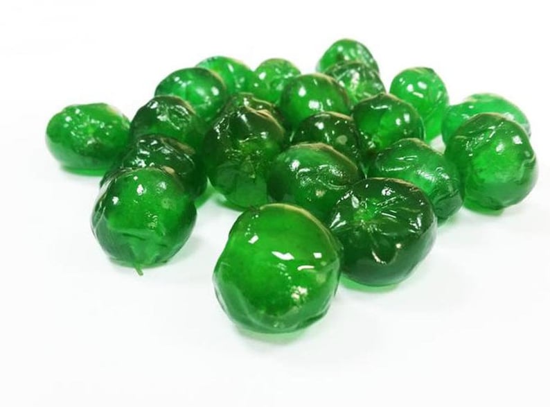 Cherries Green Candied Glazed Cherries Perfect For Baking 2 Etsy