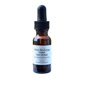 Castor Oil Drops Organic Cold Pressed  : Hexane-Free, 15ml Glass Bottle