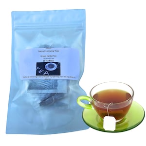Green Herbal Tea , Caffeine Free , Tea Bags , Caribbean Teas .