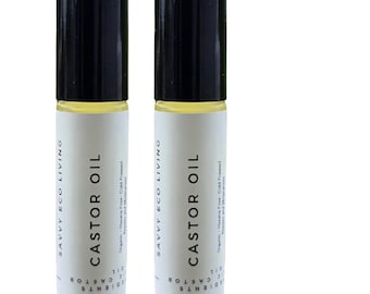 2,3 or 4 pk Organic Castor Oil Rollerball: Cold Pressed, Hexane Free (10ml) each