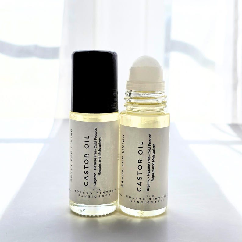 Organic Castor Oil: Cold Pressed, Hexane Free 1 oz Roller Bottle