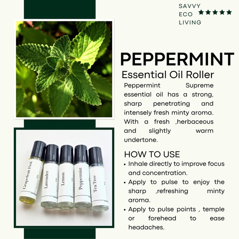 Headache Ease Aromatherapy: Essential Oil Roll-On, Nasal Inhaler, Balm Bild 9