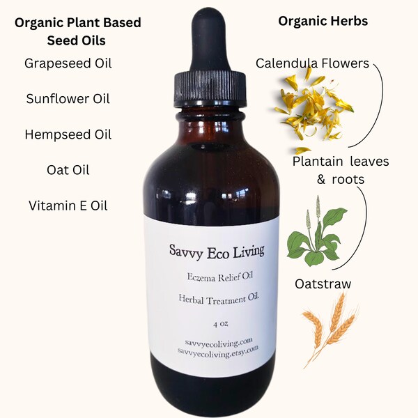 Eczema Herbal Oil , Fragrance Free , Vegan
