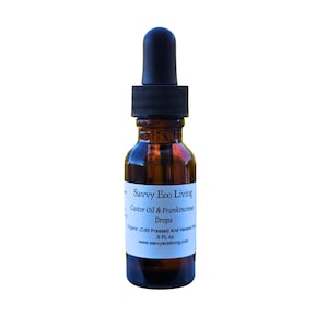 Castor Oil & Frankincense Under Eye Serum: 10ml Roller Ball, Hexane-Free 15ml Dropper