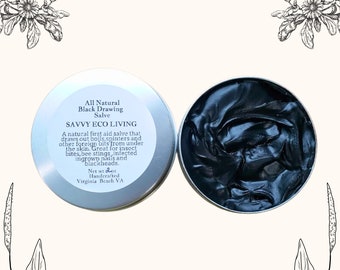 Organic Black Drawing Salve , boils, splinters, foreign bits . Traditional Black ointment with Plantain And Calendula Herbs