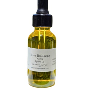 Organic Golden Jojoba Oil: Unrefined Cold Pressed, Plant Based - 1oz