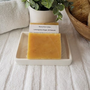 Lemongrass Soap Bar -  Handmade Soap - Cold Pressed Soap -Vegan Soap -Natural Soap 4 oz - Zero Waste Packaging-Soap saver Sisal Bag