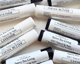 Organic Lip Butter Balm: Natural Botanical Oils, 8 Scents