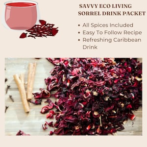 Trinidad Sorrel Packet...Refreshing Hibiscus Sorrel Drink. Includes all spices and recipe to make this refreshing Caribbean drink.