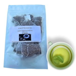 Jamaican Peppermint Organic Herbal Tea , Caffeine Free , Tea Bags , Caribbean Teas
