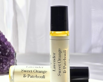Lavender, Sweet Orange & Patchouli Perfume Oil: Natural Essential Oil Roll On (10ml)