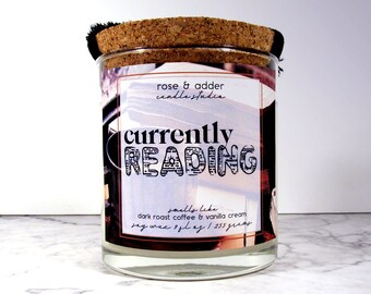Currently Reading - Bookish Candle - Wood Wick Soy Candle or Wax Melt - Perfect Gift for Book Lovers
