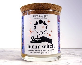 Lunar Witch - Witchy Candle - Soy Wax Wood Wick Candle or Wax Melt Snap Bar