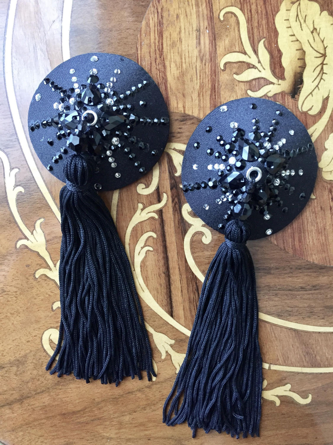 Burlesque Starburst Nipple Tassels With Crystals Etsy