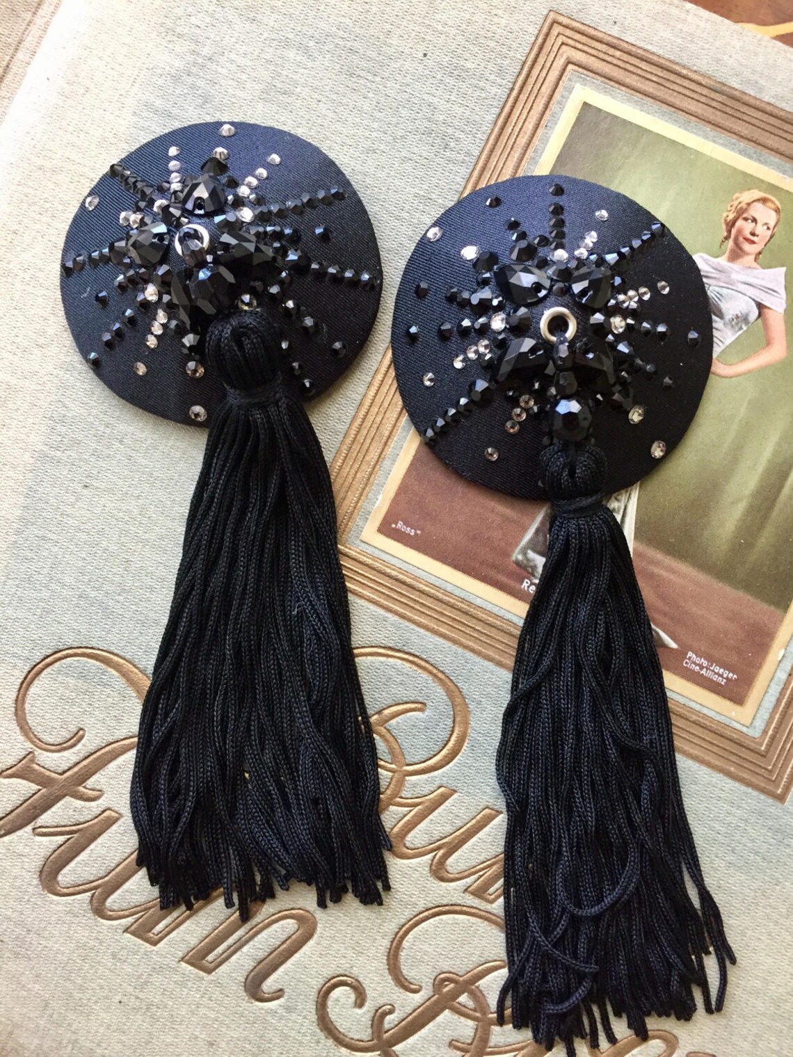 Burlesque Starburst Nipple Tassels With Crystals Etsy