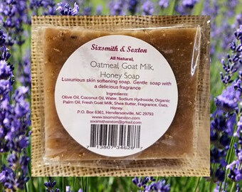 Hand Made Oatmeal, Goat Milk, Honey Natural Soap - Hand Made Soap - All Natural Handmade Hand Made Goat MIlk Soap - Soap for Sensitive Skin