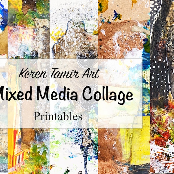 Mixed Media Collage Printable Papers #1