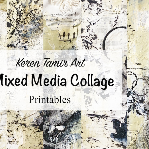 Mixed Media Collage Printable Papers #6