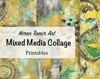 Mixed Media Collage Printable Papers #2