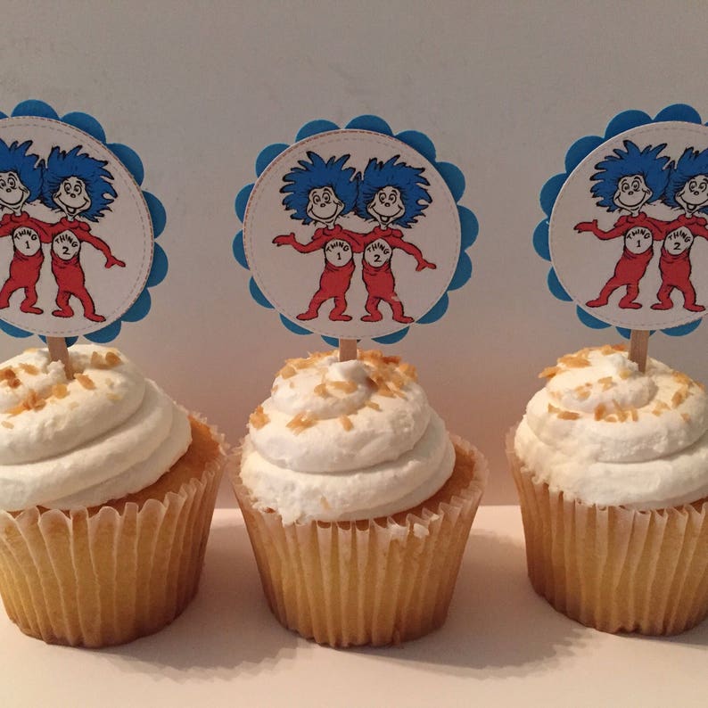 Thing 1 Thing 2 Cupcake Toppers Etsy