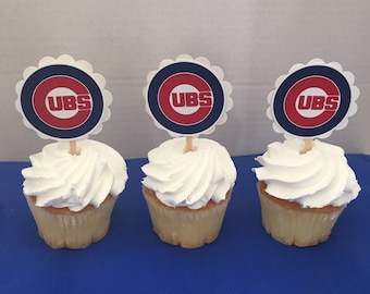 Chicago Cubs  Cupcake Toppers
