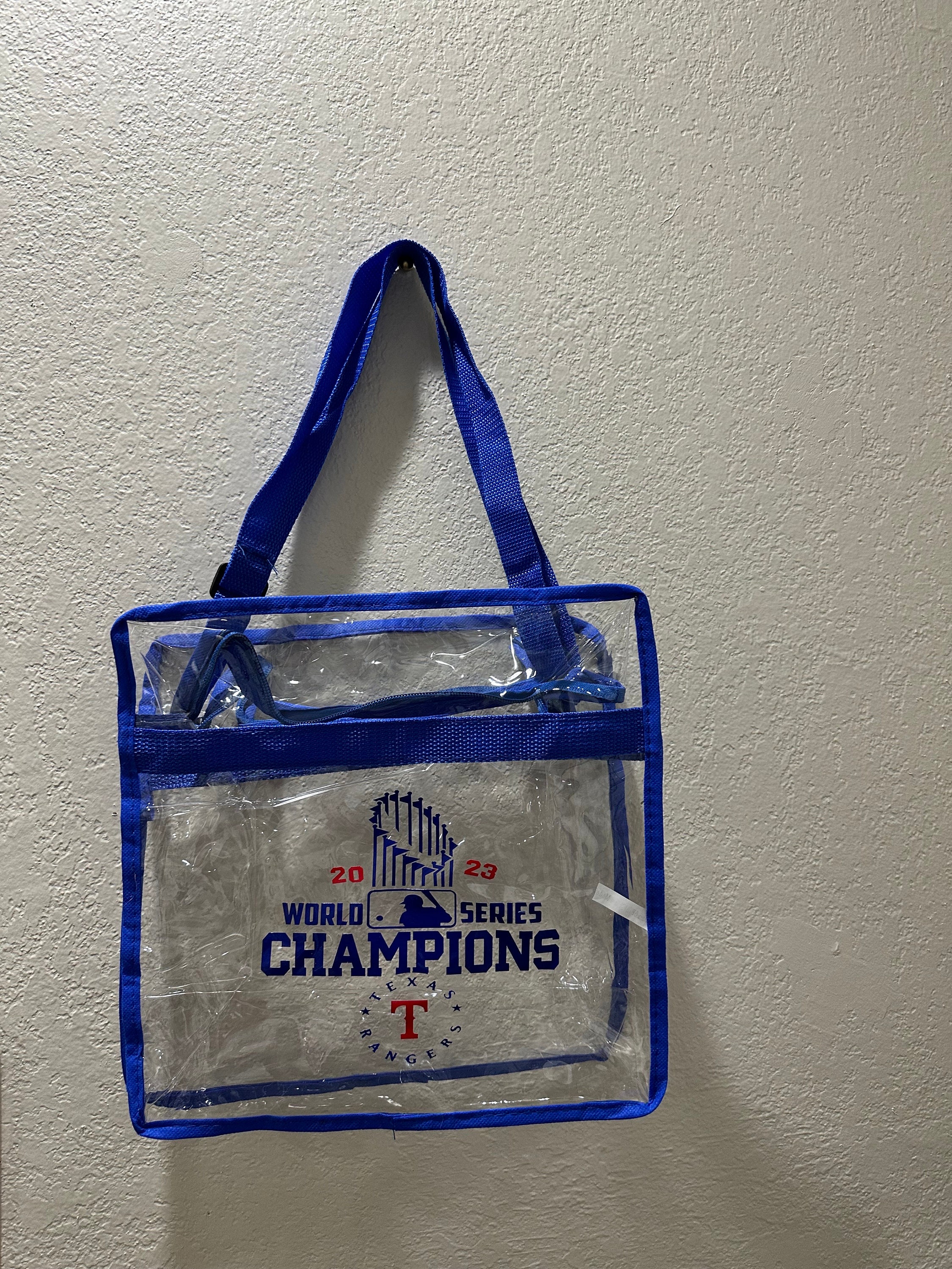 Texas Rangers  2023 Championship Clear Personalized Stadium Bag