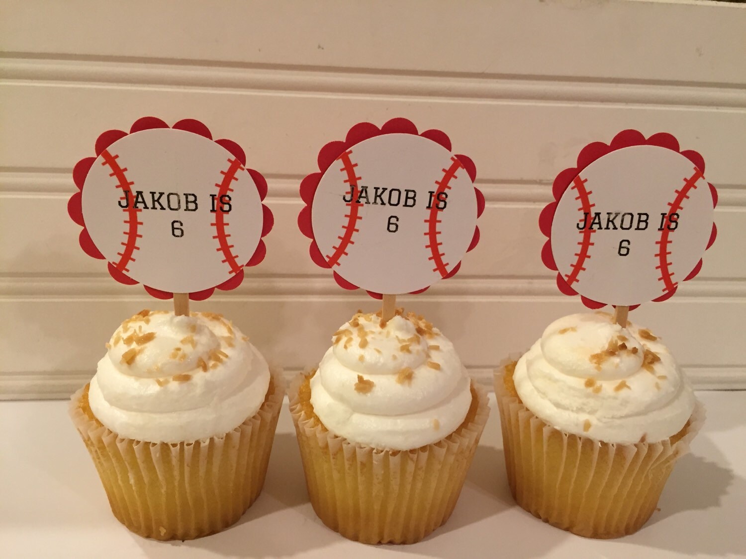 Baseball Personalized Cupcake Toppers Etsy