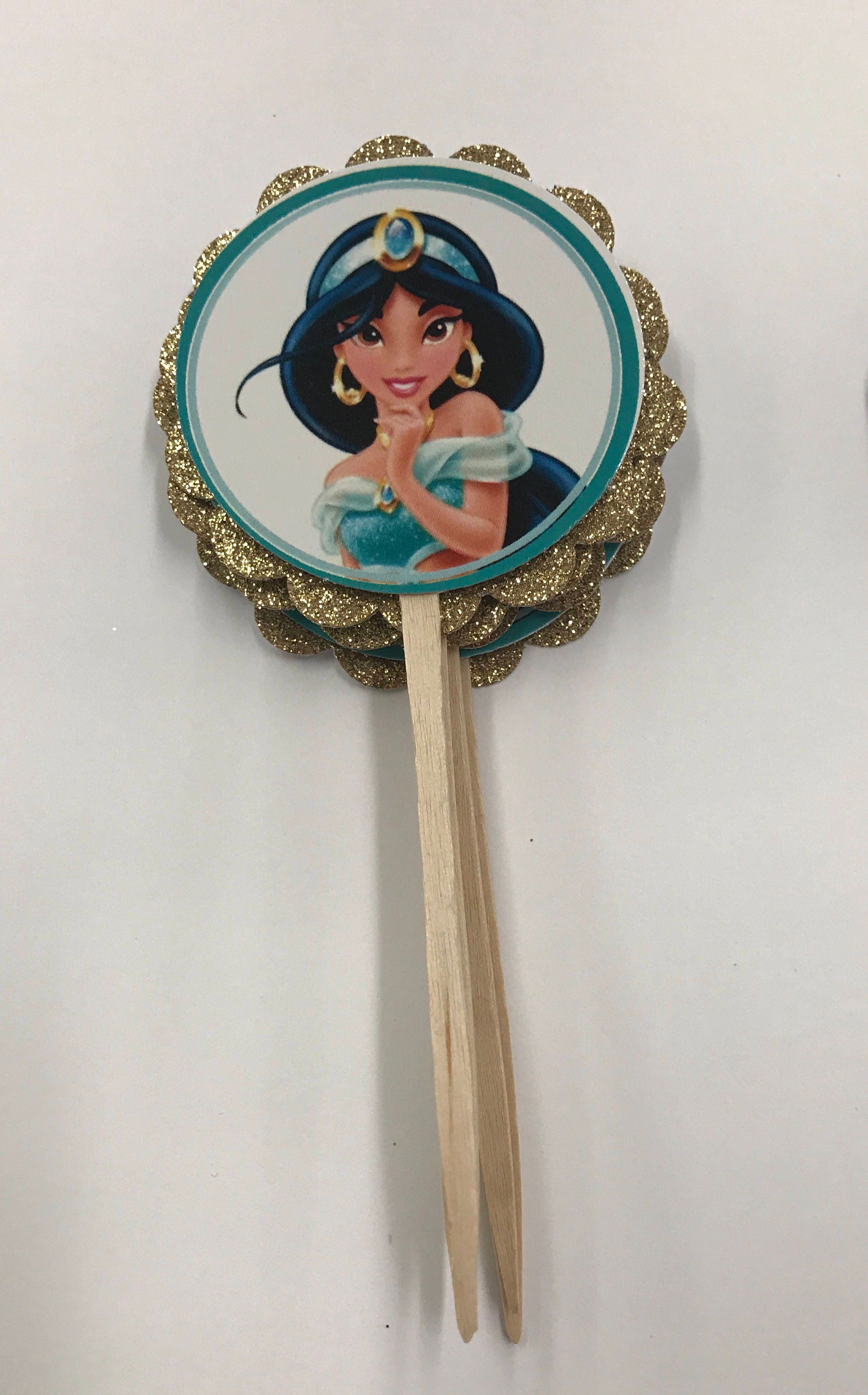 Glitter Princess Jasmine Cupcake Toppers Etsy
