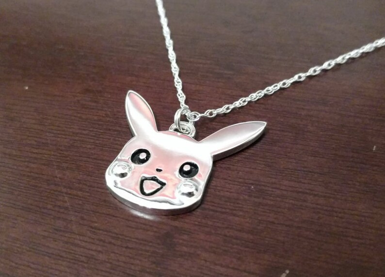 90S RETRO POKEMON PIKACHU CHARM NECKLACE 18/" SILVER CHAIN UK SELLER