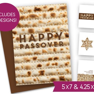 Glücklich Passant druckbare Karte Bundle - Pessach Chag Sameach, Seder Danke Grußkarte jüdischen Urlaub Matzoh Matzah Afikomen Moses Ägypten