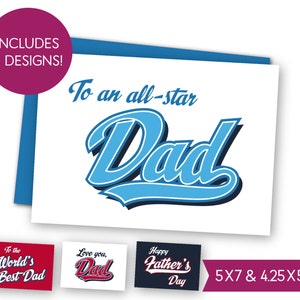 Paquete de tarjetas imprimibles deportivas del Día del Padre Feliz, tarjeta de felicitación del abuelo de descarga instantánea, tarjeta electrónica Love You Dad, tarjeta digital Daddy Papa S1262