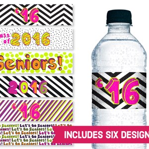 Class of 2016 Water Bottle Labels - Graduation Party Supplies - Class of &#39;16 Water Labels - High School Senior Class Party Printables S1175