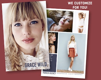 Custom Model Comp Card - Customizable Childrens Sed Card - Customized Kids Zed Card - Modeling Agency Z-Card - Mens Womens Comp Card - S1463