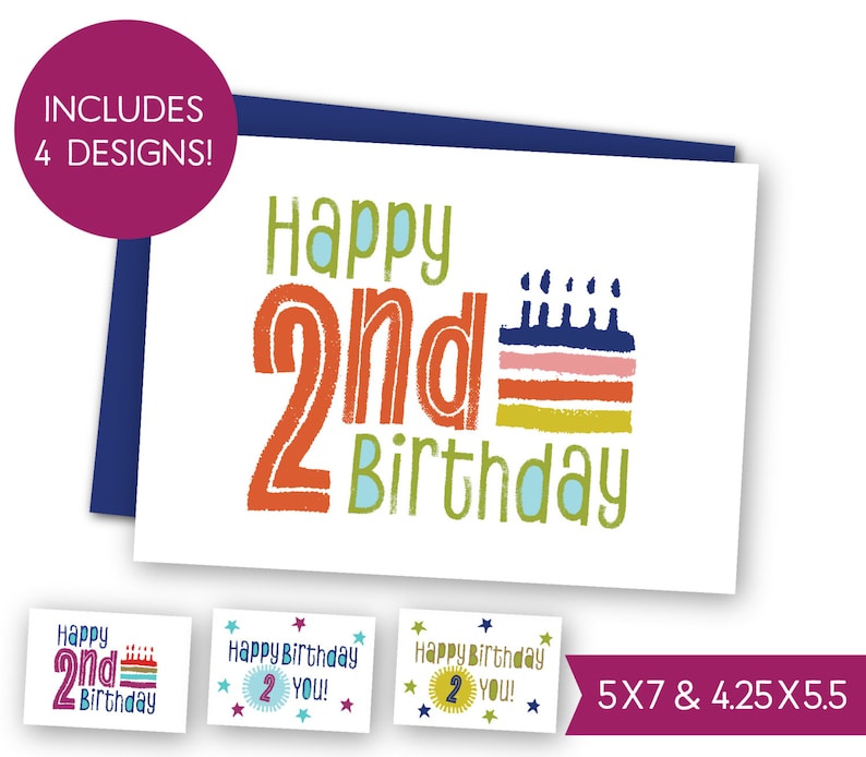 Second Birthday Printable Greeting Card Bundle Childrens 2nd Etsy second-birthday-printable-greeting-card-bundle-childrens-2nd-etsy