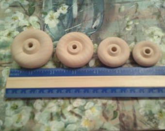 4 Wooden Wind Chimes, 2.0, 1.75, 1.5, and 1,25 inches wide, Replacement Clapper/Stricker